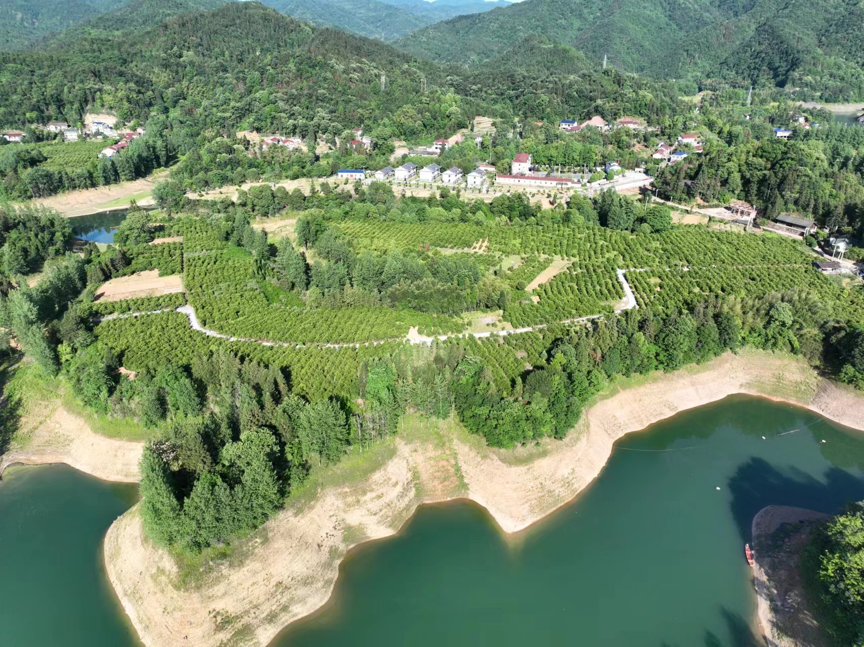 陈家滩乡大庄坪村航拍美景